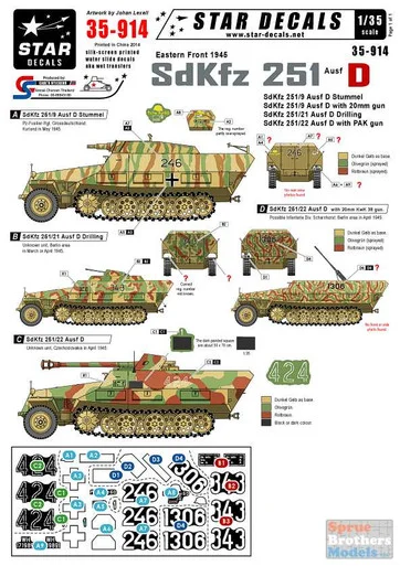 SRD35914 1:35 Star Decals - Eastern Front 1945 Sd.Kfz.251 Ausf D's