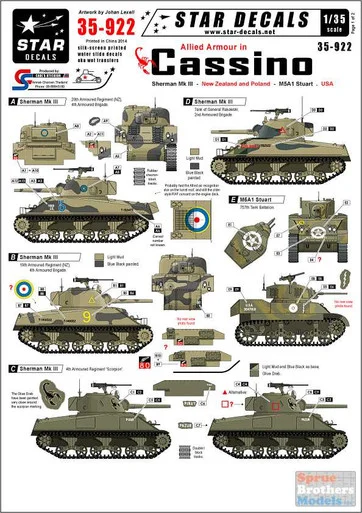 SRD35922 1:35 Star Decals - Allied Armor in Cassino