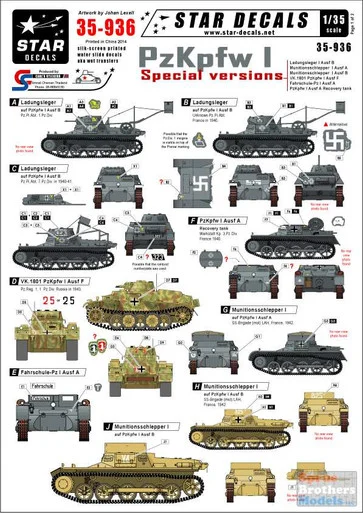 SRD35936 1:35 Star Decals - Pz.Kpfw.I Special Versions