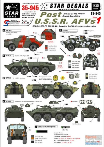 SRD35945 1:35 Star Decals - Post USSR AFVs Part 1
