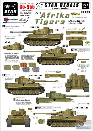 SRD35955 1:35 Star Decals - Afrika Tigers Part 2