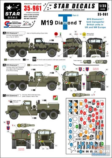 SRD35961 1:35 Star Decals - M19 Diamond T Part 3 UK and NW Europe