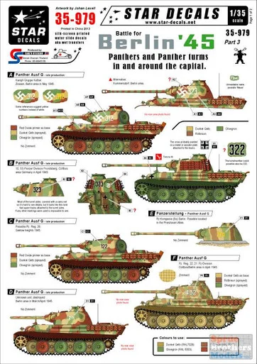 SRD35979 1:35 Star Decals - Battle for Berlin '45 Panthers and Panther trums in and Around the Capital