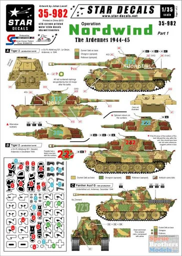 SRD35982 1:35 Star Decals - Operation Northwind Part 1 The Ardennes 1944-45 Tiger 2