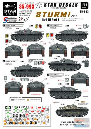 SRD35993 1:35 Star Decals - STURM! Part 7 STuG III Ausf E