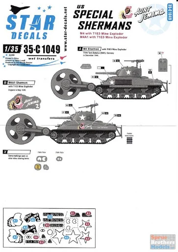SRD35C1049 1:35 Star Decals - US Special Shermans