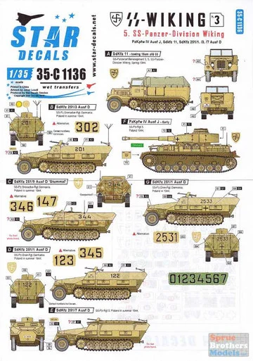 SRD35C1136 1:35 Star Decals - 5. SS-Panzer-Division Wiking #3