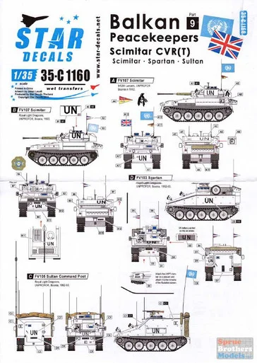 SRD35C1160 1:35 Star Decals - Balkan Peacekeepers #9: Scimitar CVR(T) in Bosnia (Scimitar Spartan Sultan)