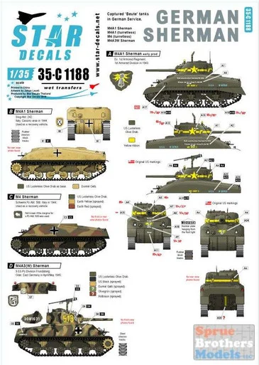 SRD35C1188 1:35 Star Decals - German Sherman