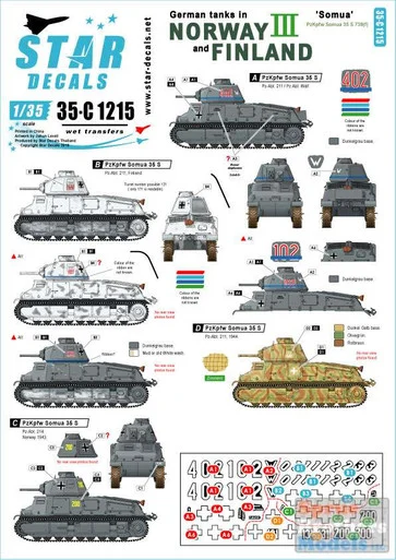 SRD35C1215 1:35 Star Decals German Tanks in Norway & Finland III