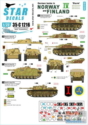 SRD35C1216 1:35 Star Decals German Tanks in Norway & Finland IV