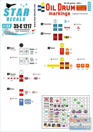 SRD35C1217 1:35 Star Decals Oil Drum Markings