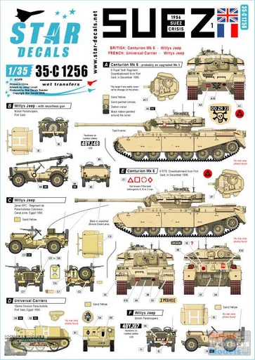 SRD35C1256 1:35 Star Decals - 1956 Suez Crisis #1: British & French Tanks and AFVs