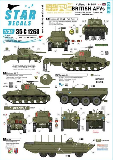 SRD35C1263 1:35 Star Decals - British AFVs in Holland 1944-45 Part 1