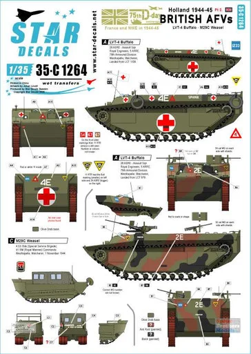SRD35C1264 1:35 Star Decals - British AFVs in Holland 1944-45 Part 2
