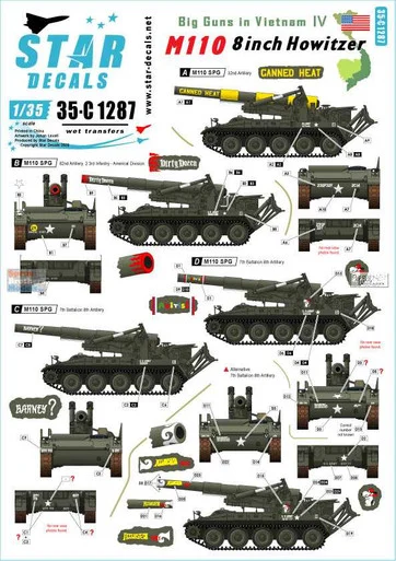SRD35C1287 1:35 Star Decals - Big Guns in Vietnam #4: M110