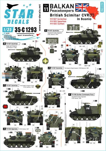 SRD35C1293 1:35 Star Decals - Balkan Peacekeepers #11: FV103 FV105 FV107