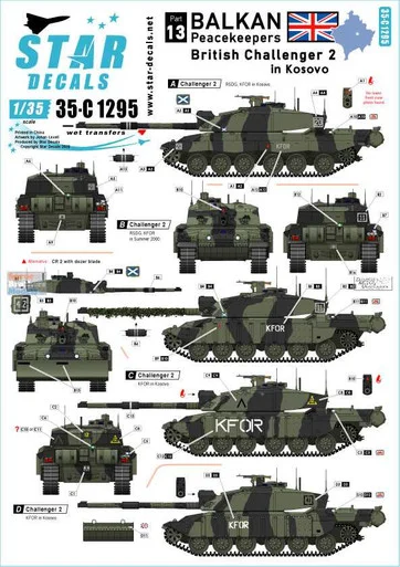 SRD35C1295 1:35 Star Decals - Balkan Peacekeepers #13: British Challenger 2 in Kosovo