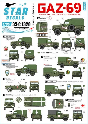 SRD35C1320 1:35 Star Decals - GAZ-69