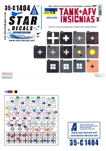 SRD35C1404 1:35 Star Decals - War in Ukraine #15: Ukrainian Tanks and AFV Insignias II