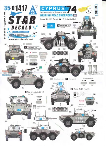 SRD35C1417 1:35 Star Decals Cyprus 74 #2 - British Peacekeepers