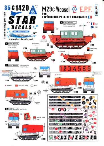 SRD35C1420 1:35 Star Decals M29C Weasel - French Polar Expedition