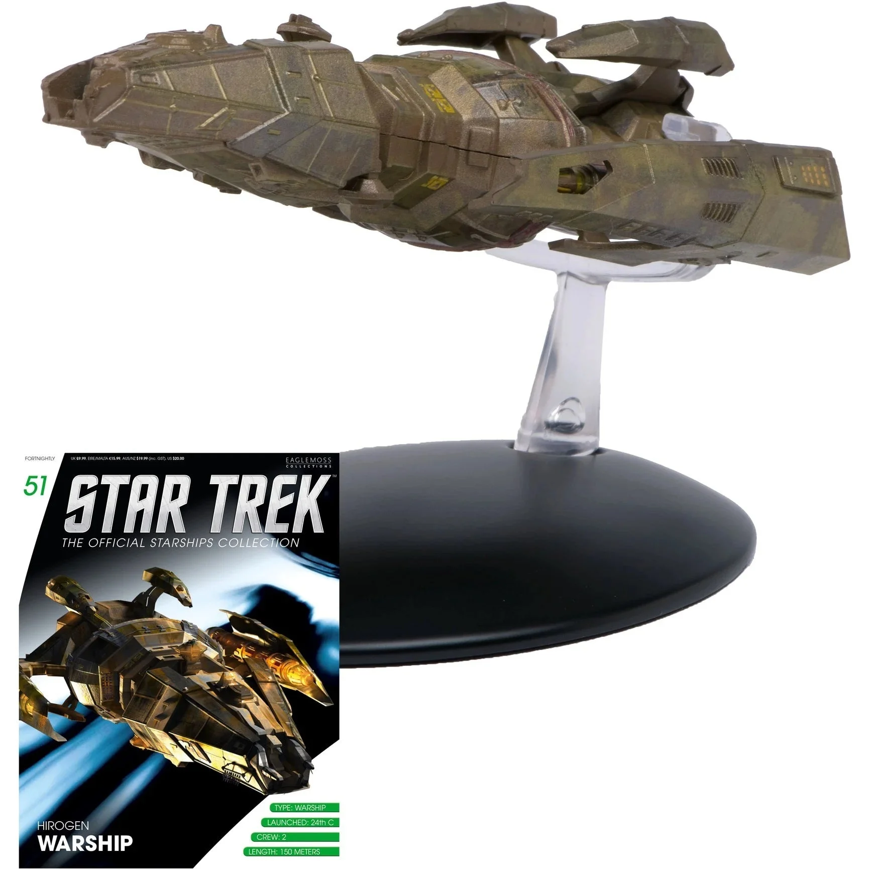 Star Trek Official Starship Collection Issue 51, Hirogen Hunter Warship Diecast Model - Eaglemoss