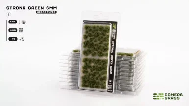 GGR6SG - Grass Tufts: Strong Green 6mm - Wild