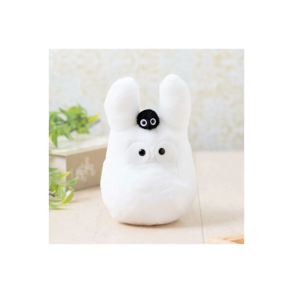 My Neighbor Totoro White Totoro With Susuwatari Beanbag Plush - STUDIO GHIBLI