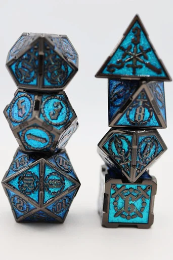 Foam Brain Games 4173 Crossed Swords: Sword of the Deep - Metal RPG Dice Set