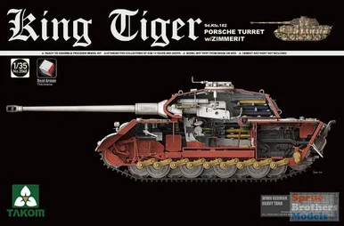 TAK02046 1:35 Takom King Tiger Sd.Kfz.182 Porsche Turret with Zimmerit