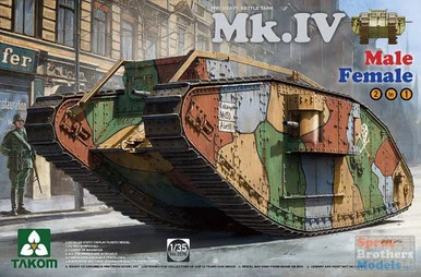 TAK02076 1:35 Takom WWI Heavy Battle Tank Mk.IV (Male Female 2in1)