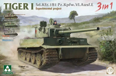 TAK02192 1:35 Takom Tiger I Sd.Kfz.181 Pz.Kpfw.VI Ausf.E Experimental Project (3in1)