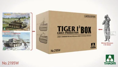 TAK02195W 1:35 Takom Tiger I Early Production Box (2 kits + 1/16 Michael Wittman Figure)