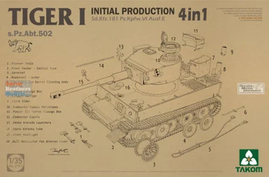 TAK02197 1:35 Takom Tiger I Initial Production Sd.Kfz.181 (4in1)