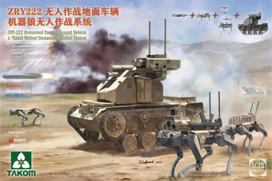 TAK02223 1:35 Takom ZRY222 Unmanned Combat Ground Vehicle & Robot Wolves Unmanned Combat System