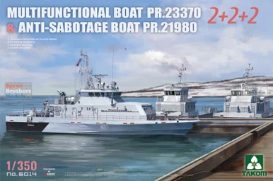 TAK06014 1:350 Takom - Multifunctional Boat PR.23370 & Anti-Sabotage Boat PR.21980