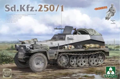 1/35 Takom Sd.Kfz.250/1 Half Track w/Figure