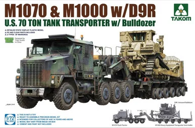 1/72 Takom US M1070 Truck Tractor & M1000 70-Ton Tank Transporter w/D9R Bulldozer
