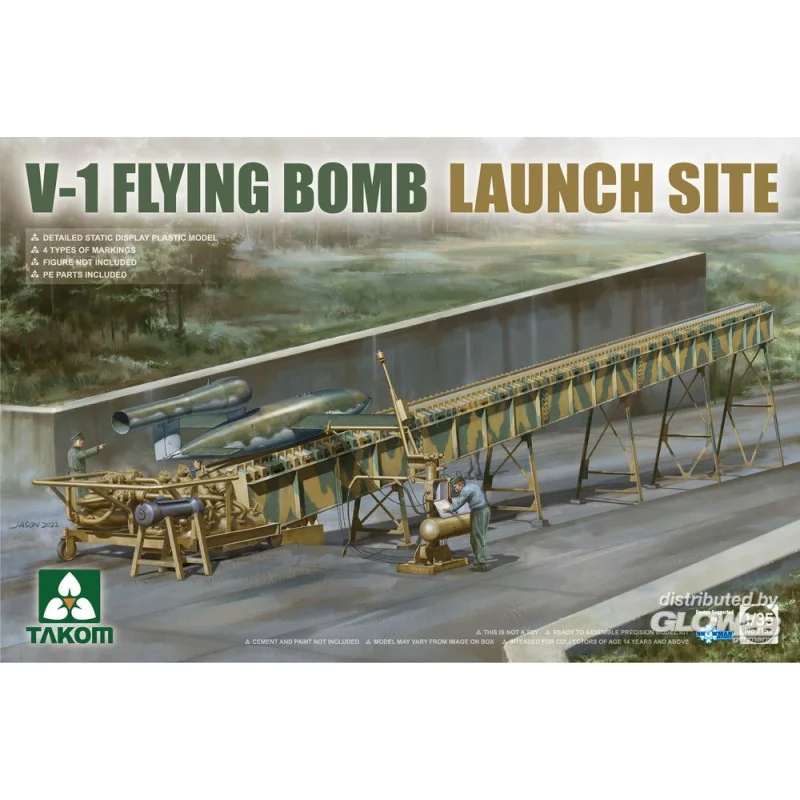 Flying bomb launch site + v-1 rocket Model kit
