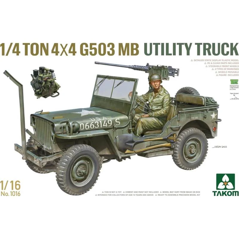 ¼-ton 4×4 G503 Willys MB utility truck (1:16) Model kit