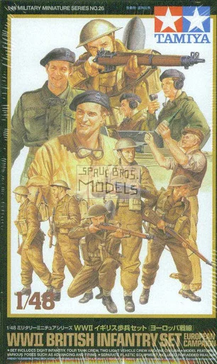 TAM32526 1:48 Tamiya WWII British Infantry & Tank Crew Set #32526