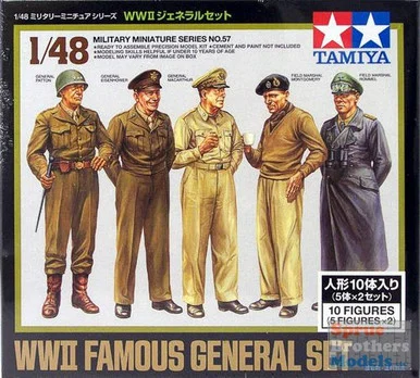 TAM32557 1:48 Tamiya Famous Generals Figure Set #32557