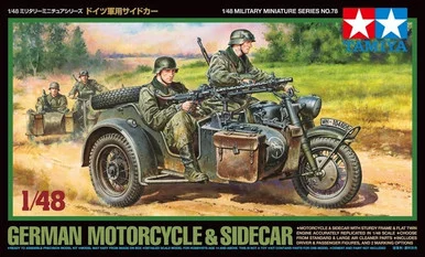 1/48 German Motorcycle w/Sidecar - Tamiya
