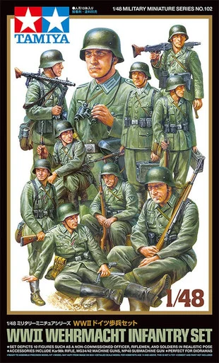 1/48 WWII German Wehrmacht Infantry Set (x10) - Tamiya