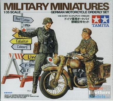 TAM35241 1:35 Tamiya German Motorcycle Orderly Set #35241