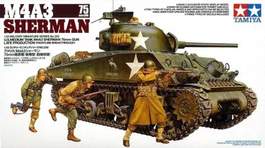 1/35 Tamiya M-4A3 SHERMAN 75mm Plastic Model Kit