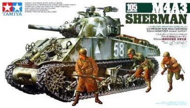 1/35 Tamiya M4-A3 Sherman 105mm Plastic Model Kit