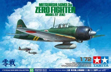 1/72 Tamiya Mitsubishi A6M3 Zeke 3a Plastic Model Kit