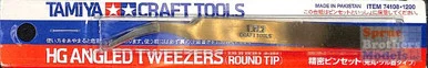 TAM74108 Tamiya Tools - HG Angled Tweezers - Round Tip
